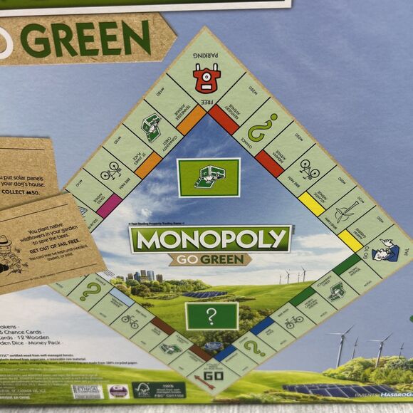 Hasbro Monopoly Go Green Edition Board Game - Picture 8 of 10